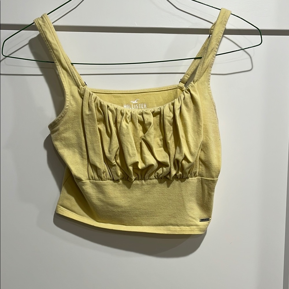 Hollister Women's Yellow Ruched Top